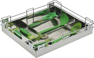 Verito Cutlery Kitchen Rack Steel Kitchen Cutlery Basket (15X20X4 Inch) / Modular Kitchen Cabinet / Kitchen Drawer