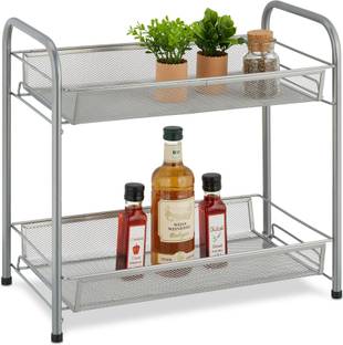S-B-S Store Utensil Kitchen Rack Iron 2-Tier Metal Mesh Storage Rack for Kitchen Countertop – Spice, Condiment