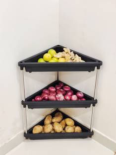 KAVIRA Fruits/Vegetables Kitchen Rack Plastic 3XL Corner Rack for Storage Onion Potato Aloo Pyaaz,Fruit,Vegetable,Sabji Stand