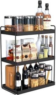Flipkart Perfect Homes Studio Containers Kitchen Rack Iron 3-Tier Metal Utensils, Stand Containers Kitchen Rack, Dish Drainer, Cup Plates