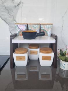 STYMAX Containers Kitchen Rack Wood Organizer