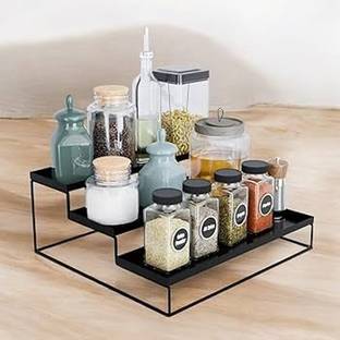 Value Adds Utensil Kitchen Rack Iron presents a metal heavy duty stand 2 tier multi storage/ multipurpose stand