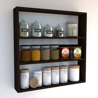 Wudan Haat Containers Kitchen Rack Wood Foldable Kitchen Rack for Containers/Jars/Bottles/Spice Container/Cups