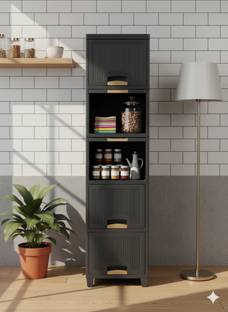 MAXTID Containers Kitchen Rack Plastic 5 Layers Grey Compact Storage Drawer for Small Spaces