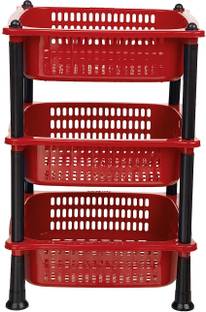 VM BOND Fruits/Vegetables Kitchen Rack Plastic fruit and vegetable storage rack Plastic 3 layer