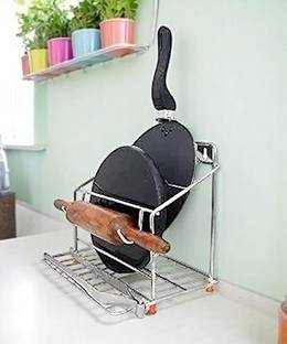 AVAIL Chakla/Belan Kitchen Rack Steel Kitchen Tawa Organizer Stand | Space Saving Kitchen Rack Pack of 1