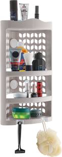 Flipkart SmartBuy Multi Purpose Plastic Corner Rack Storage Shelf for Kitchen/Living Room/Bathroom Plastic Wall Shelf