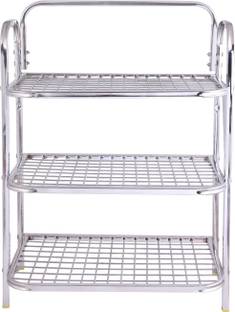 PALOMINO Containers Kitchen Rack Steel 4 Shelf Wall Mount Kitchen Utensils Rack | Modular Kitchen Storage Rack (24X18)