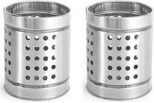 AK trade Cutlery Kitchen Rack Steel Stainless Steel Cutlery Case Holder Stand Pack of 2