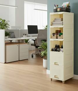 Surety for Safety Utensil Kitchen Rack Plastic 5 Layer White Cabinet Drawer Organizer for Home Office, school