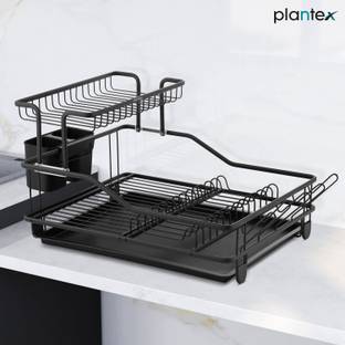 Plantex Plate Kitchen Rack Steel Kitchen Rack/Kitchen Plates Organizers/Drying Rack with Removable Drain Board