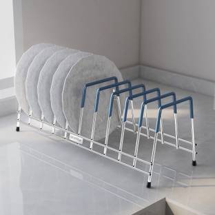 Plantex Plate Kitchen Rack Steel Utensil Rack/Kitchen Stand/Lid Organizer/Plate Stand (10 Plates - Chrome)