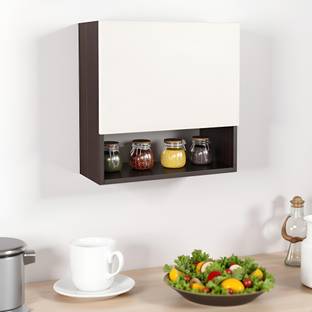 FURNEASER Containers Kitchen Rack Wood Nordic Wooden Kitchen Container Rack with Door,