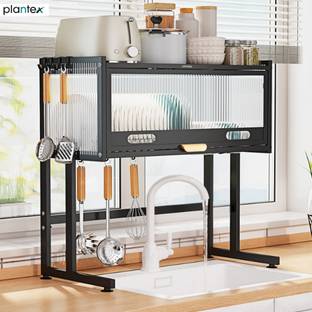 Plantex Dish Drainer Kitchen Rack Plastic, Steel