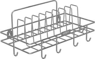 kinglet Cup Kitchen Rack Steel Steel Cup and Saucer Stand for 6 pcs Crockery Cutlery Plates/Cup Rack/Mug Holder