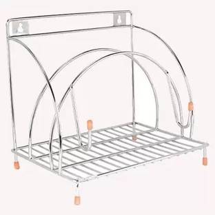 FineArts Chakla/Belan Kitchen Rack Steel Stainless Steel Wall Mounted chakla Belan Stand Size ( 7Lx10Wx8.5H) In