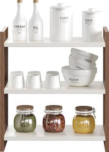 FURNEASER Containers Kitchen Rack Wood Zausi Kitchen Container Shelf Organizer Rack,