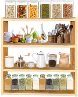 MEENA ENTERPRISES Utensil Kitchen Rack Wood Multipurpose Wooden Kitchen MasalaRack,Wooden spicerack,wooden rack,Modular rack