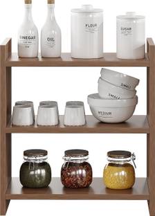 FURNEASER Containers Kitchen Rack Wood Maximus Wall Hanging Kitchen Rack, Shelf, Organizer,
