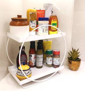 AppEasy Metal 2 Tier Kitchen/Bathroom Countertop Shelf Organizer (Ring Shape) Iron Wall Shelf
