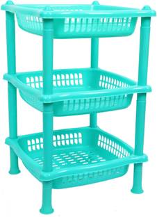 Swati Fruits/Vegetables Kitchen Rack Plastic ARISERS SQUARE STORAGE KITCHEN Rack 3 SELF