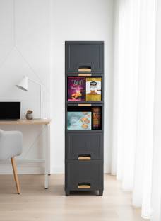 MAXTID Containers Kitchen Rack Plastic 5 Layer Grey Storage Unit Durable and Versatile