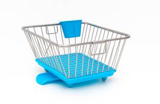 Nandeksha Dish Drainer Kitchen Rack Steel Dish Drainer Kitchen Rack with Drainer Tray Kitchen Utensils Drying Basket