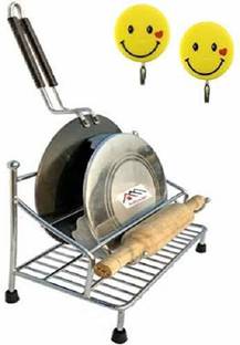 ROLLYWARE Chakla/Belan Kitchen Rack Steel Chakla Belan Stand with Smiley