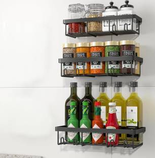 DXDT Cutlery Kitchen Rack Carbon Steel Utensil hanger(set of 3) Kitchen Rack organizer Steel Cutlery Kitchen Rack