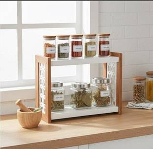 FamousArt Containers Kitchen Rack Wood MODERN KITCHEN RACK