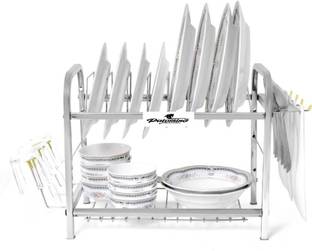 PALOMINO Utensil Kitchen Rack Steel Mini 2-Layer Stainless Steel Wall-Mount Kitchen Rack, 12x15" Dish Stand