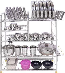 logenta Utensil Kitchen Rack Steel Kitchen Dish Rack | Plate Cutlery Stand | Kitchen Utensils Rack | Modern Kitchen Storage Stainless Steel Rack (31x 24) INCH
