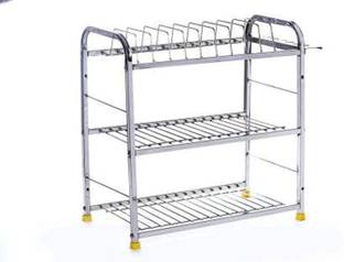 MANKA MANKA Dish Drainer Kitchen Rack Steel 18 x 18 Inch Kitchen Dish Rack | Plate Cutlery Stand/Kitchen Utensils Rack | Modern Kitchen Storage Rack with Glass and Spoon Holder (Stainless Steel) 100 % non magnetic steel. very good size .can keep any kind of item.