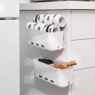 ShoppoWorld Containers Kitchen Rack Plastic Multifunctional Cabinet Rack, Under Kitchen & Bathroom Wall Mount Storage Drawer