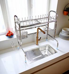 Amol Utensil Kitchen Rack Steel Premium Stainless Steel Sink | Dish | Utensils | Sink Organiser Utensils Stand