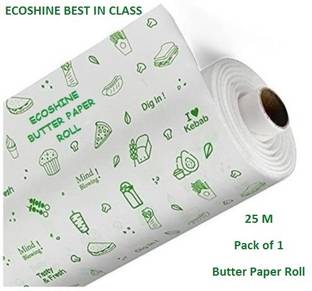 Ecoshine 25 M Butter Paper for Roti & Baking Cake |100% food safe, Microwave & Oven Safe