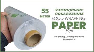 SAVINGMART COLLECTIONS BACKING PAPER ROLL 55MTR | LINING PAPER | BUTTER PAPER | CAKE BISCUIT COOKIES