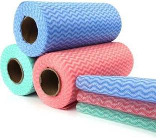 The club Kitchen Dry Cleaning Wipes, Tissue, Towel Roll Reusable Washable Super Absorbent Multipurpose Cleaning tissue in Green, Blue & Pink Combo Pack of 3