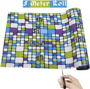 Best Buy Collection 5 Meter Multicolor Square Mat/Cover for Almirah, Drawer, Wardrobe Shelf ,Kitchen