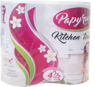 PAPYRUS 4 PLY STRONG AND ABSORBENT KITCHEN TISSUE TOWEL PACK OF 2