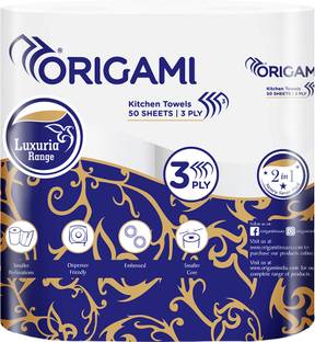 Origami Kitchen Tissue Paper Roll Pack of 2 - 50 Sheets Per Roll