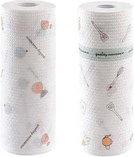 CRAZYGOL Kitchen Printed Tissue Napkins/Washable and Reuseable Oil Absorbing Roll