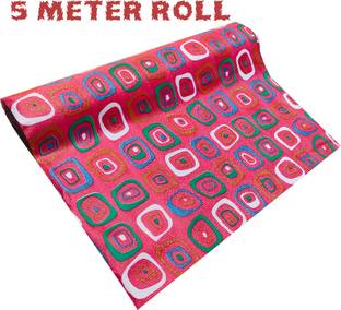 Variety Products Collection Red Twinkling Mat for Almirah, Drawer, Kitchen shelf, Liner, etc.(5 Meter)