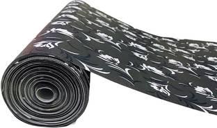 पॉप शेड 5 Mtr Long Roll/Mat for Kitchen, Shelve,Shelf.Anti slip&waterproof(Black flower)