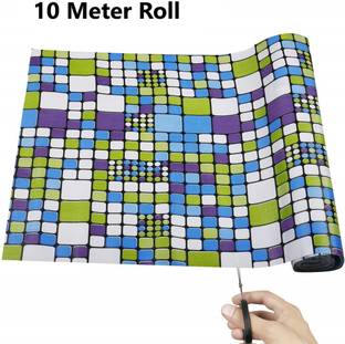 Furnish Flow 10 Meter, Rectangular Long Shelf Liner,Blue Box , Size - 45 x 1000 cm