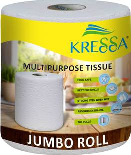 KRESSA Jumbo Kitchen Tissue Paper Roll | Paper Towel 1 Roll Total 300 Sheets