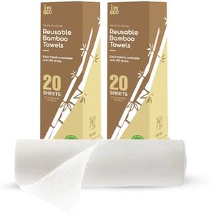 IMECO Reusable Bamboo Kitchen Towel, Last upto 2000 Uses, 100% Natural (Pack of 2)
