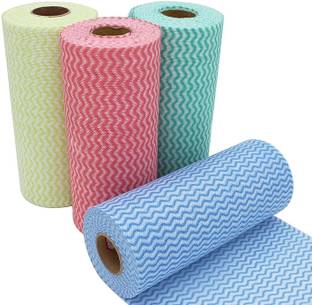 Jenzi Wet & Dry Kitchen Cleaning Wipes, Tissue, Towel Roll Reusable Washable