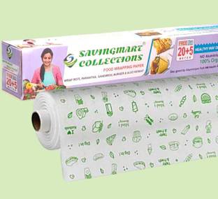 SAVINGMART COLLECTIONS FOOD WRAP 25MTR | PAPER FOIL | BUTTER PAPER | ROTI WRAP | PARCHMENT