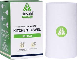 Rusabl Bamboo Kitchen Towel for Cleaning, Reusable Upto 250 times, Cleaning Cloth